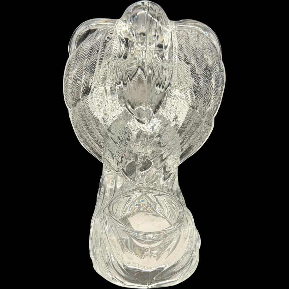 DePlomb 24% Lead Crystal Praying Angel Candle Holder Christmas Figurine Holiday